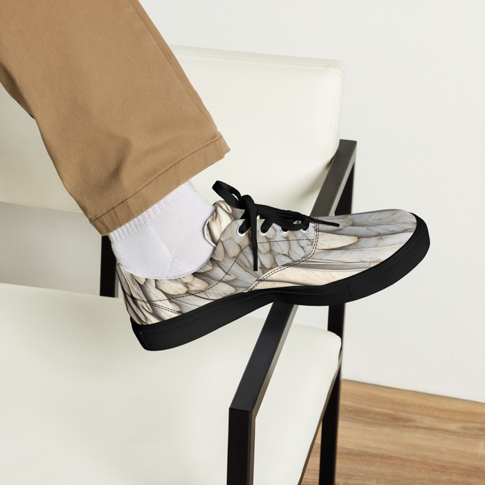 Wing Print Lace-Up Canvas Shoes