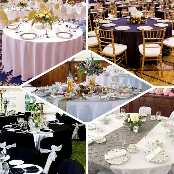 Elegant table settings for various events, showcasing diverse themes and decorations.