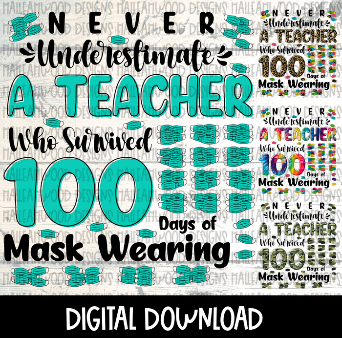 100 Days of School- Masks- Teacher