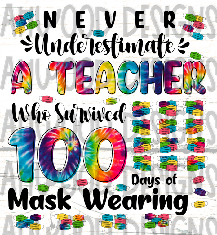 100 Days of School- Masks- Teacher