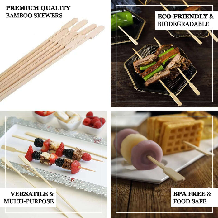 Premium quality bamboo skewers, eco-friendly and biodegradable, versatile for various uses.