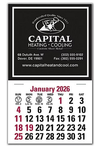 109649 2027 Stick Up Calendar Square 3 x 4" QTY 150