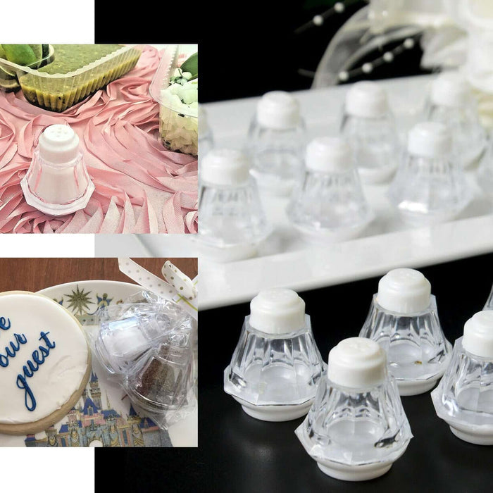 Clear guest favor containers for events and parties.