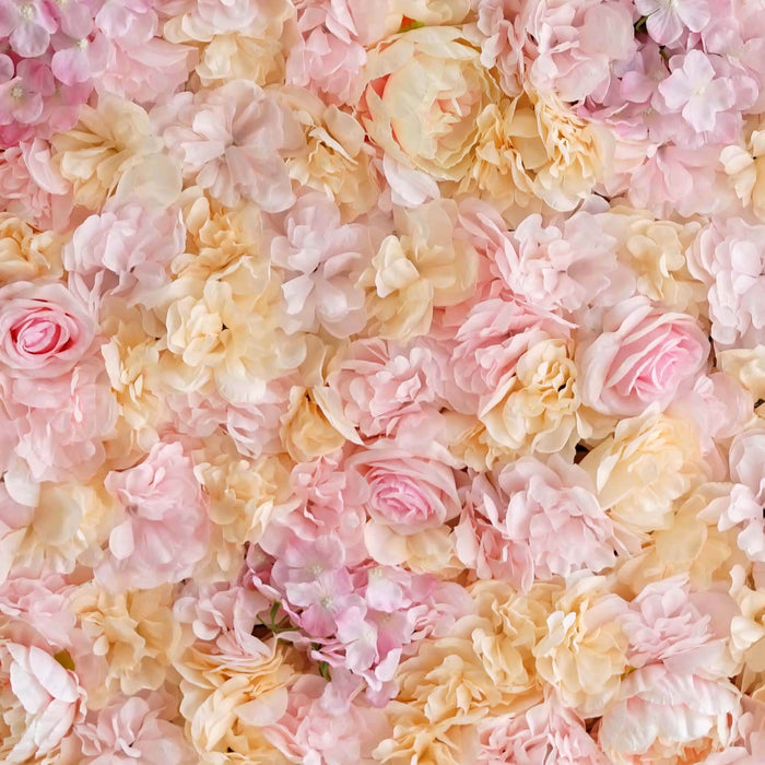 Pink and cream artificial flowers background. #whtbkgd