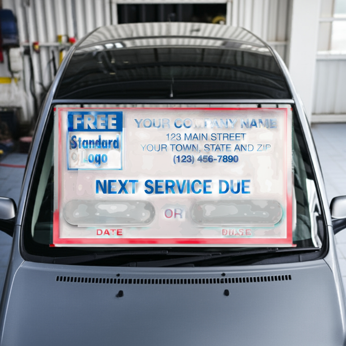 1690A Static Cling Windshield Labels Next Service Due 2 1/2 x 1 1/2" QTY 250