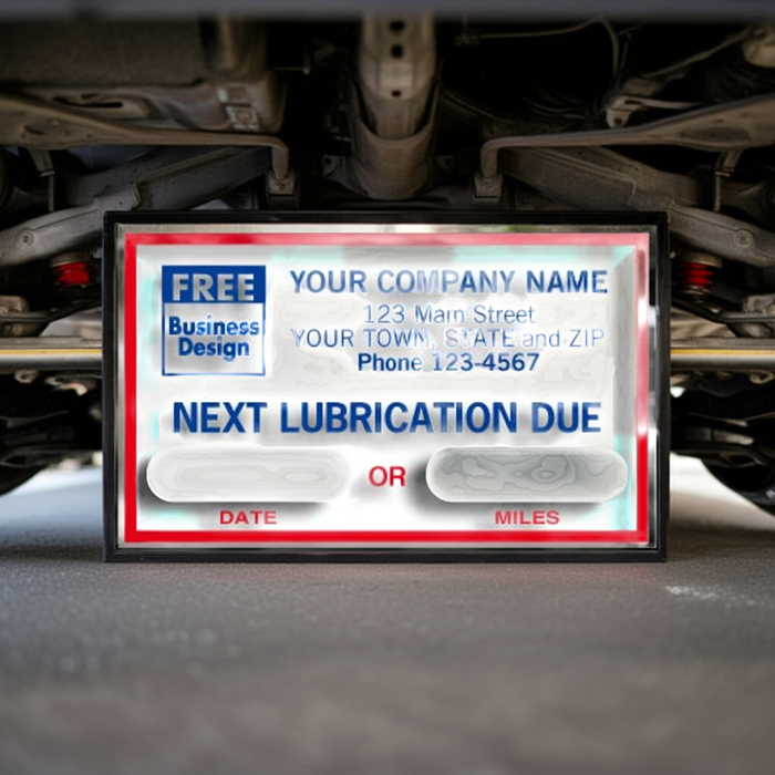 1690B Next Lubrication Due Static Cling Windshield Labels 2 1/2 x 1 1/2" QTY 250