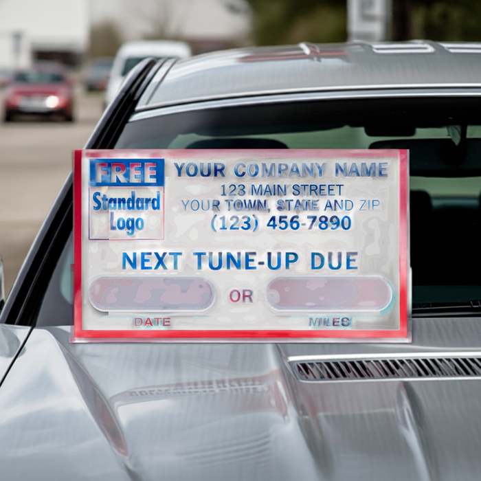 1690D Next Tune-Up Static Cling Windshield Label 2 1/2 x 1 1/2" QTY 250