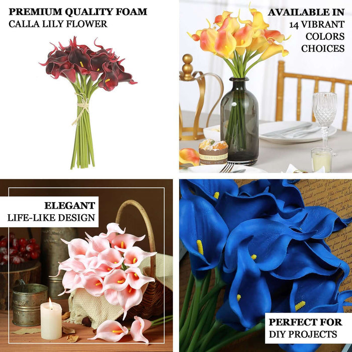 Premium quality foam calla lily flower in vibrant colors, perfect for DIY projects.