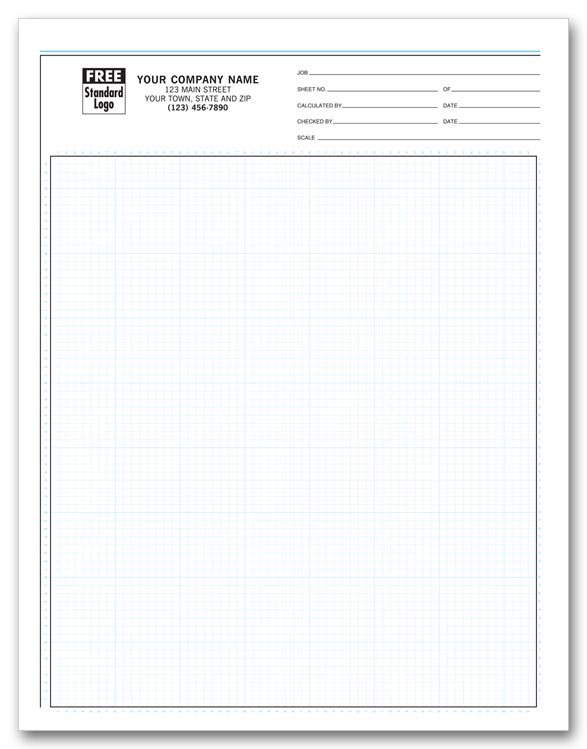207 Graph Papers Pro Sketch 1/8" Padded 8 1/2 x 11" QTY 500