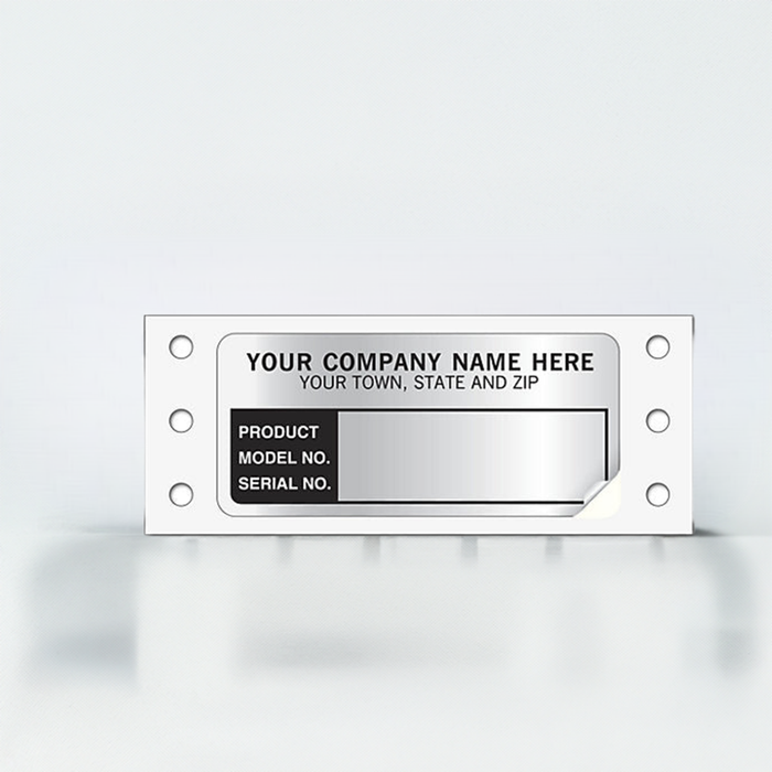 376 Model/Serial Number Labels Continuous Aluminum Foil 2 3/4 x 1 1/4"