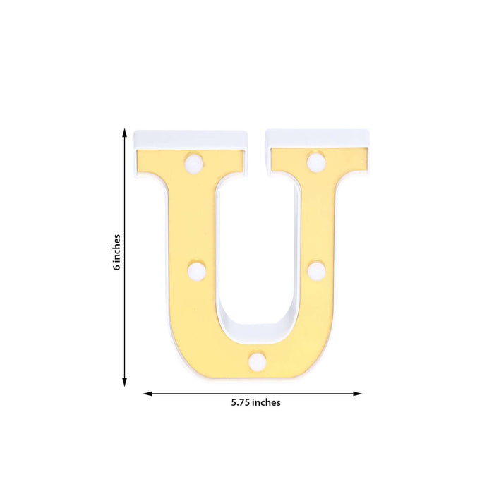 Yellow letter "U" wall decor, 6 inches tall and 5.75 inches wide.