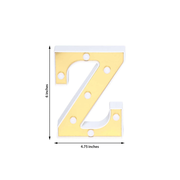 Yellow marquee letter "Z" with white border, 6 inches tall and 4.75 inches wide.