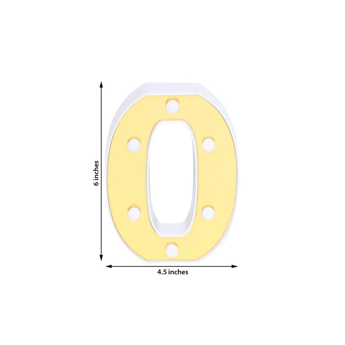 Yellow number 0 cutout, 6 inches tall and 4.5 inches wide.