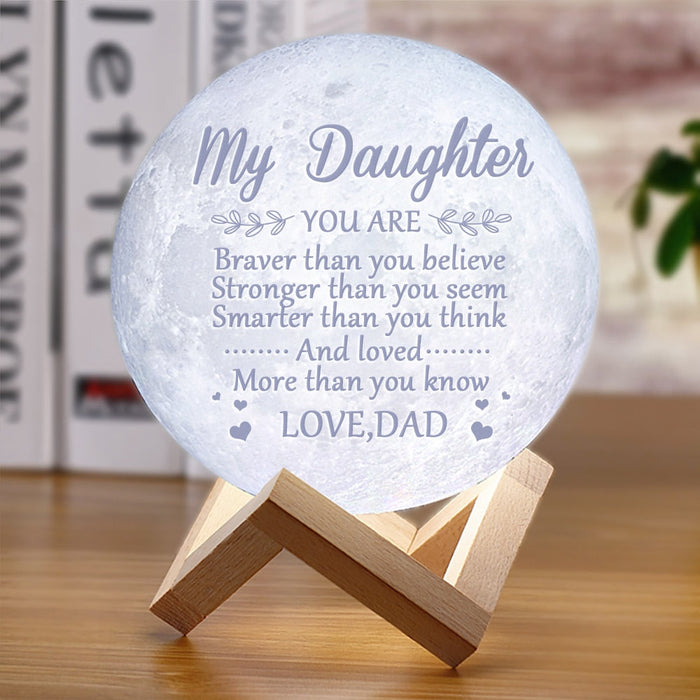 3D moon lamp with text