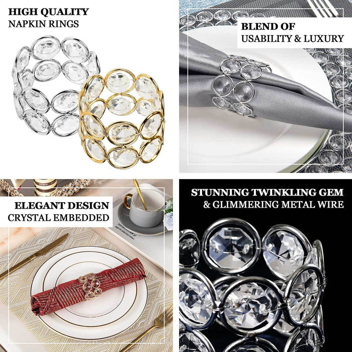 Elegant crystal napkin rings showcasing luxury and usability in a stylish setting.