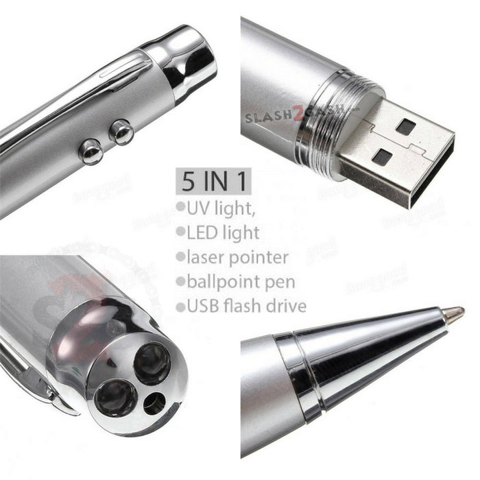 5-in-1 Multi Function Pen w/Laser 2 Lights USB Flash Drive 2.0 32gb pendrive U disk Memory Stick Gadget