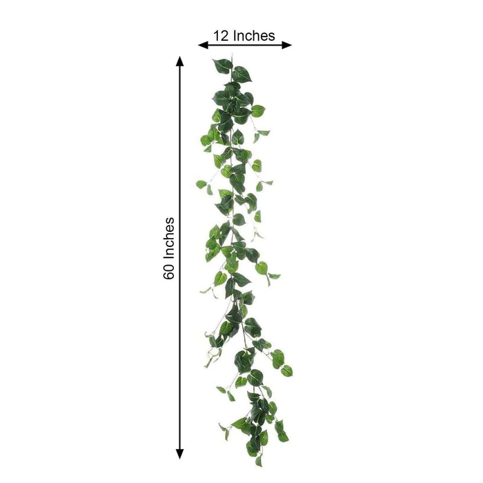 Artificial trailing vine, 12x60 inches, lush green leaves
