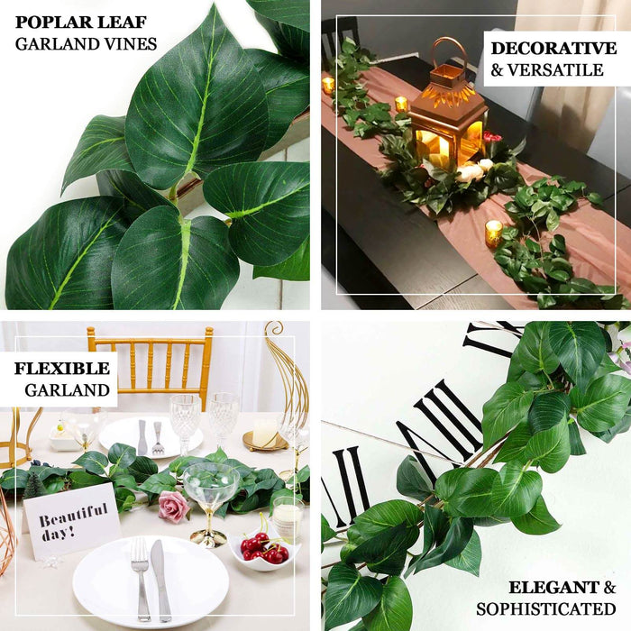 Poplar leaf garland vines for elegant and versatile decor