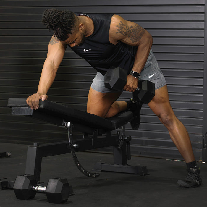 60 LB Pair Rubber Hex Dumbbells
