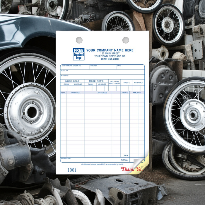 611 Auto Register Forms Large Classic 5 1/2 x 8 1/2" QTY 250 2 Parts