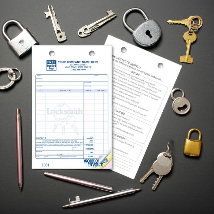 619 Locksmith Register Forms Large Classic 5 1/2 x 8 1/2" QTY 250