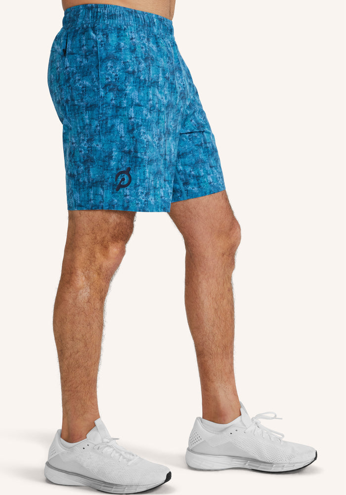 7" Lined Printed Turin Short