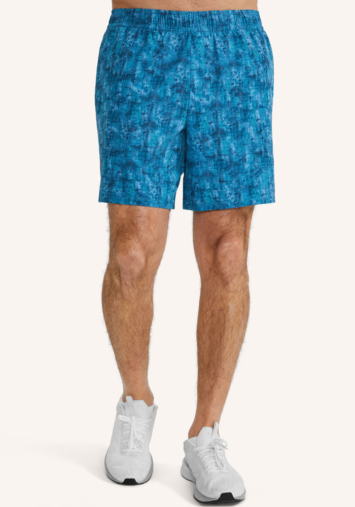 7" Lined Printed Turin Short