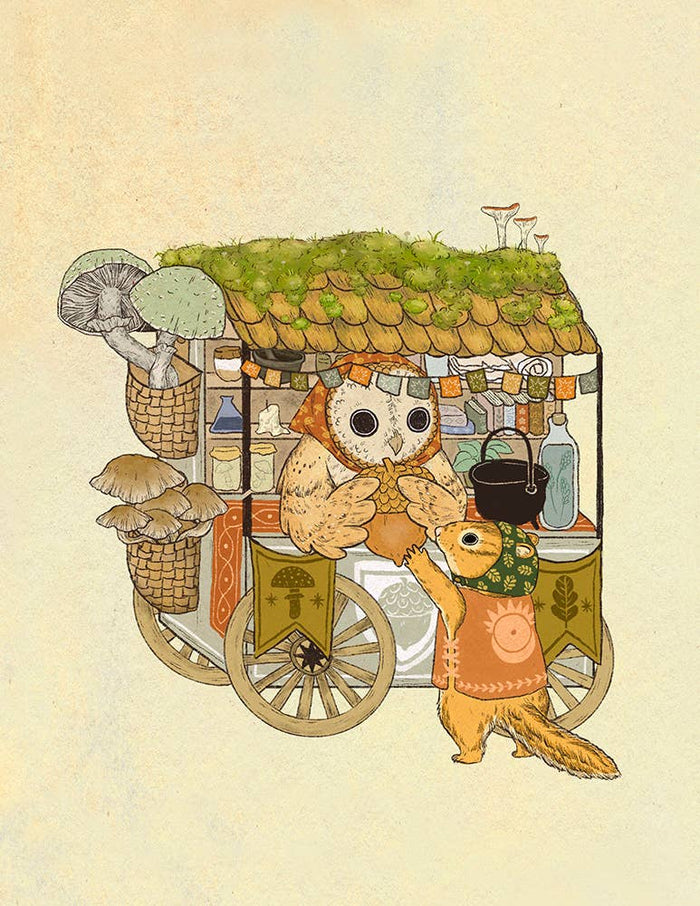 8.5 x 11 Acorn Market Art Print