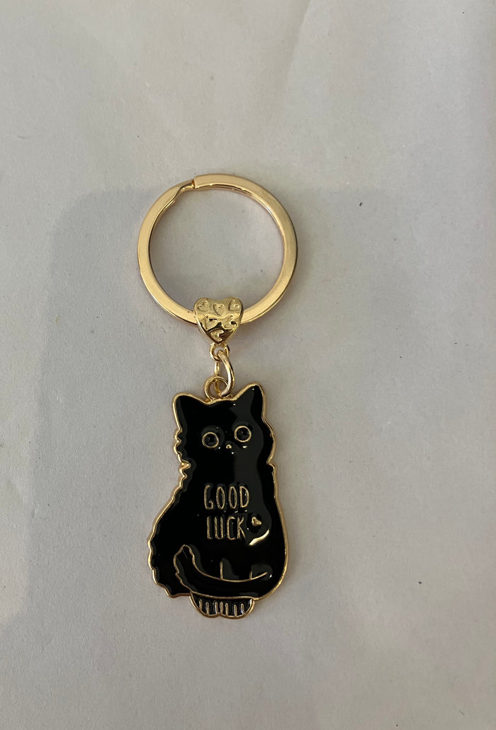 Black Cat Good Luck Keychain