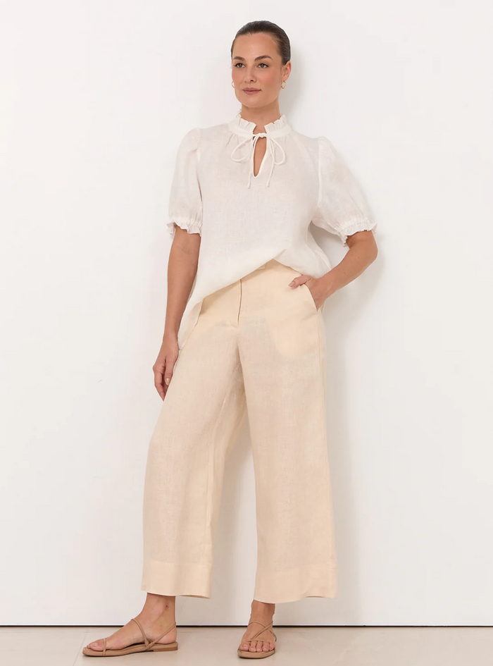 Adorne Agatha Linen Crop Pants