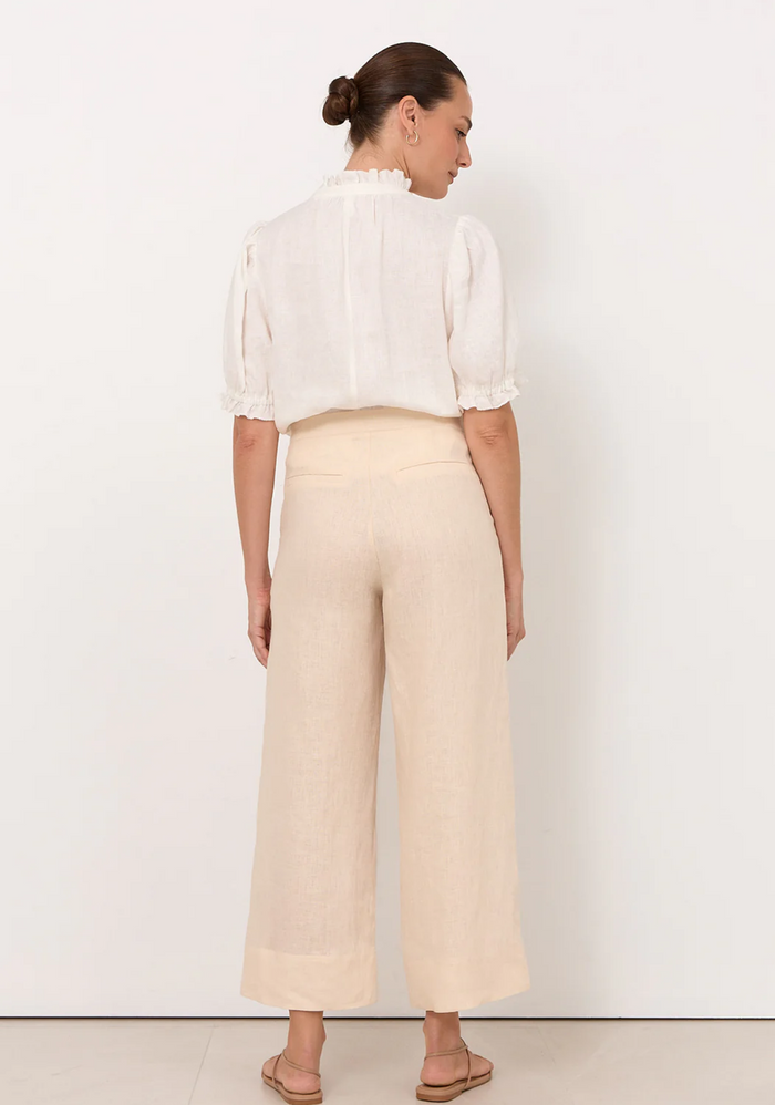 Adorne Agatha Linen Crop Pants