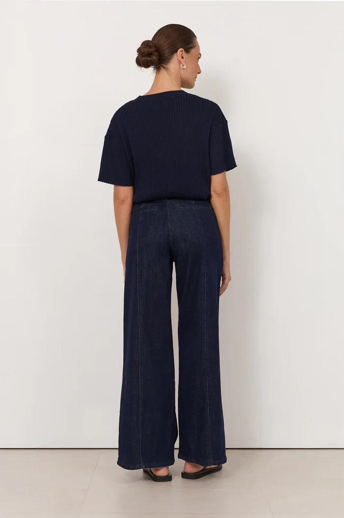 Adorne Brody Wide Leg Laser Print Jeans