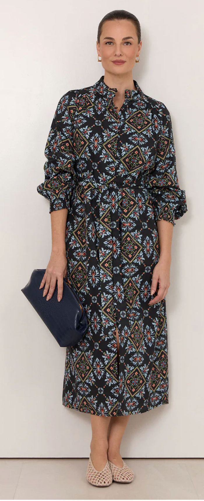 Adorne Lilian Embroidered Shirt Dress