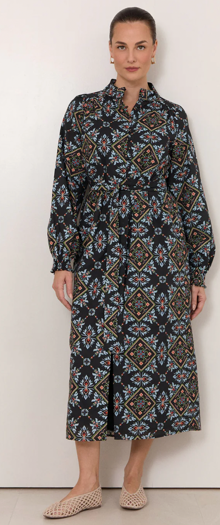 Adorne Lilian Embroidered Shirt Dress
