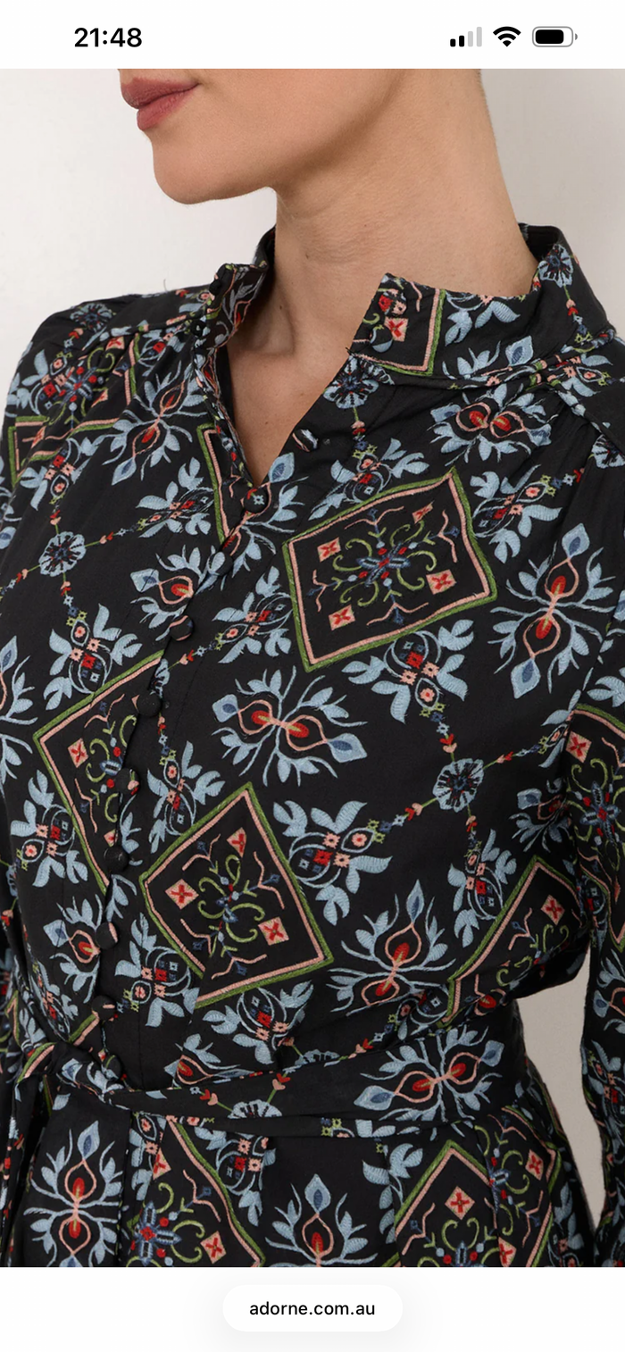 Adorne Lilian Embroidered Shirt Dress