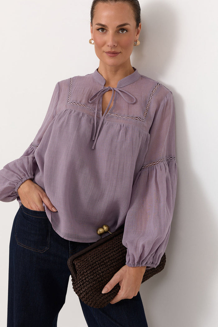 Adorne Rana Blouse in Lilac