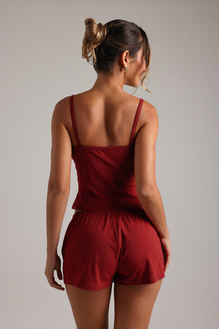Air-Sleep Lounge Shorts - Cranberry