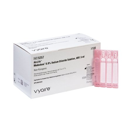 Airlife Modudose Respiratory Therapy Saline Solution, 5 ml, 0.9% Saline, 100 Count