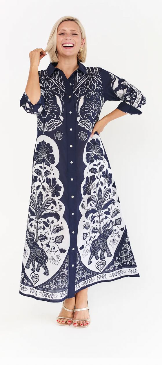 ALEXANDER SANTORINI-Lotus Blue Dress