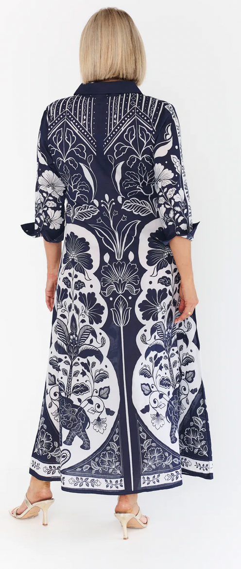 ALEXANDER SANTORINI-Lotus Blue Dress