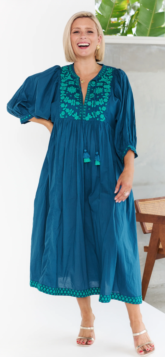 Alexandra Santorini- Fiesta Blue Dress