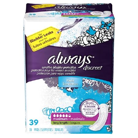 Always Discreet Incontinence Liner Long 39 Inch - 117 Count
