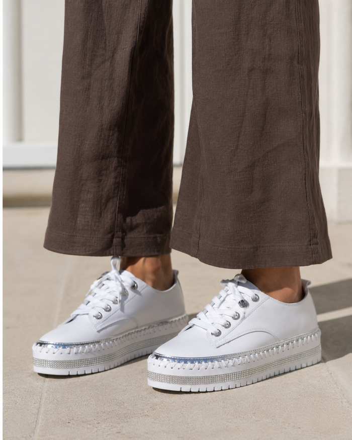 Ameise Diamanté Leather Sneakers