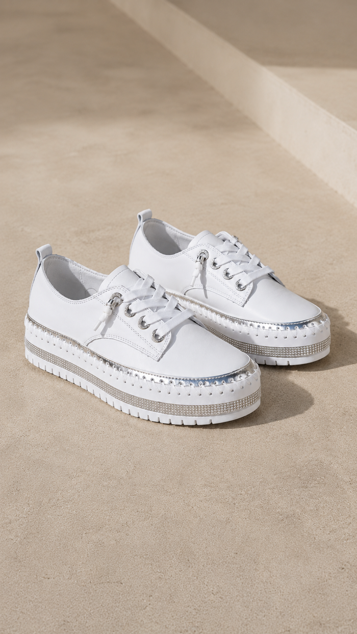 Ameise Diamanté Leather Sneakers