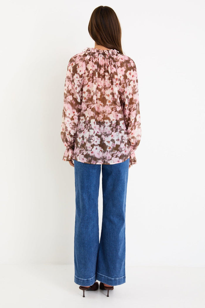 Among The Brave Odyssey Top Chocolate & Blush Floral