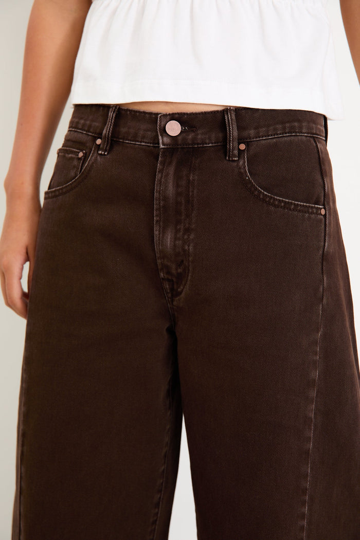 Among The Brave Varsity Chocolate Barrel Jeans