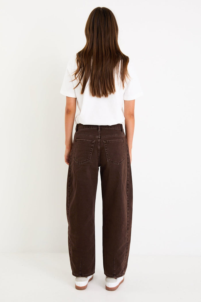 Among The Brave Varsity Chocolate Barrel Jeans