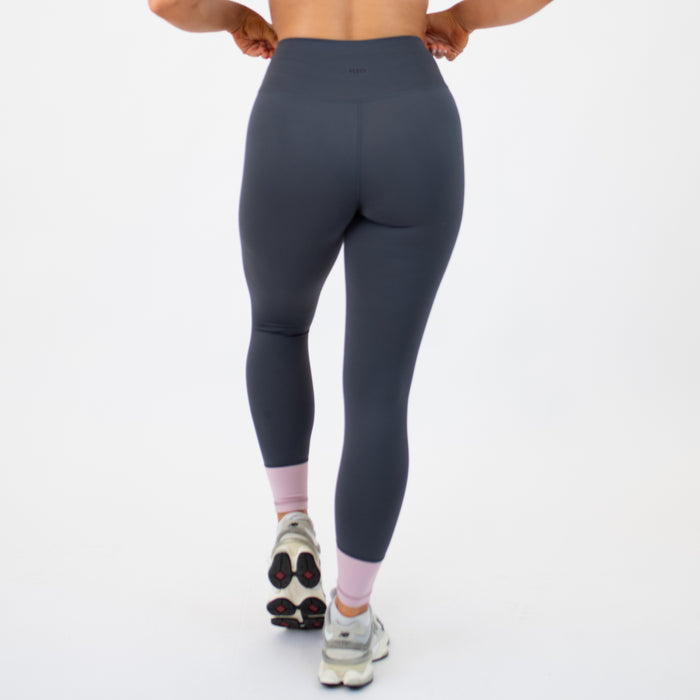 Burnt Ash + Soft Mauve Ankle Dip Legging 25"- No Front Seam - High Rise by FLEO - 6