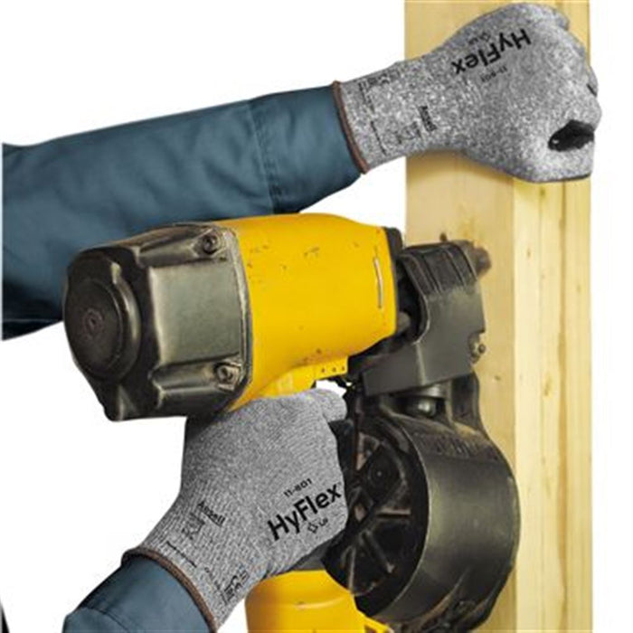 Ansell HyFlex 11-801 Breathable Dark Grip Glove with Foam Nitrile Coating - 15g