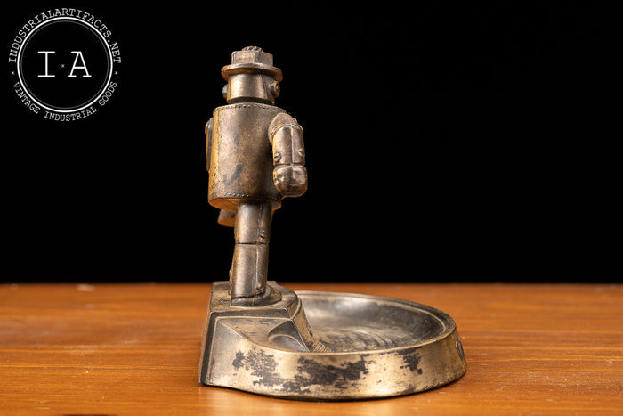 Antique Bronze "Iron Fireman" Ashtray